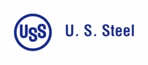 Logo of U. S. Steel, displaying a blue circle containing the letters “U S S” in white, followed by the text “U. S. Steel” in blue.